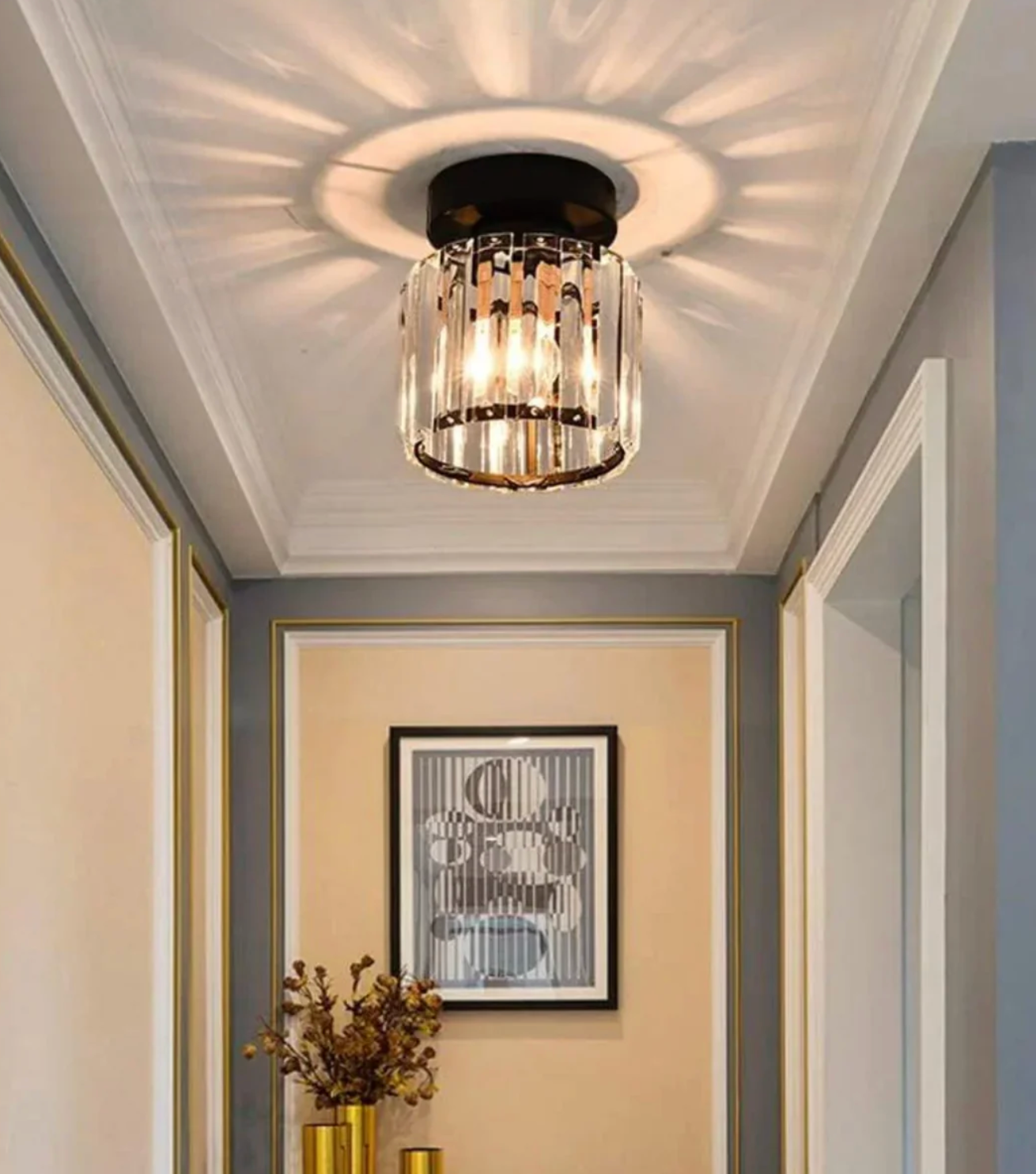 Moderne Kristallen Plafondlamp Glam Flush Mount Glazen Lamp