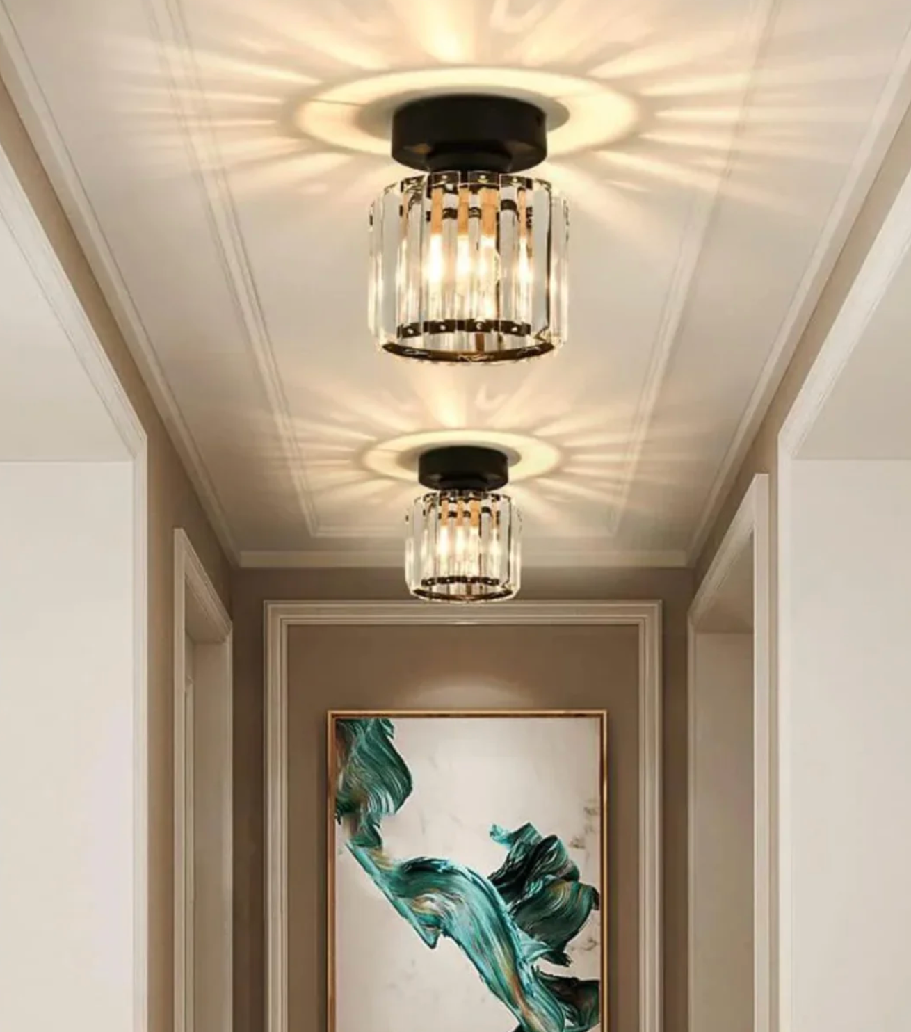 Moderne Kristallen Plafondlamp Glam Flush Mount Glazen Lamp