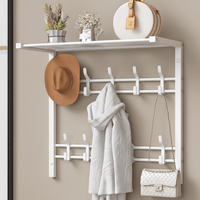 HOOKWELL – 3-in-1 Wandgarderobe met Plank, Haken en Kleiderstang