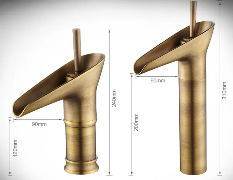 Waterval Wastafelmengkraan in Messing met Elegante Ontwerp voor Badkamer
