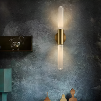 Noordse Watergolven Glas Messing Wandlamp LED 1-Licht