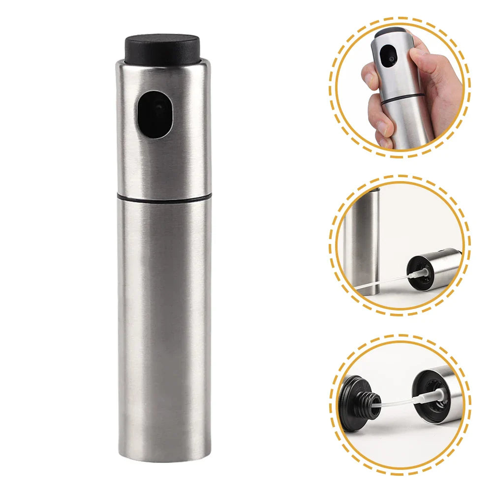 Olieverstuiver CULINARA FineMist | 100 ml roestvrijstalen spuitfles | Voor olie, azijn & BBQ | Navulbaar & nauwkeurig doseerbaar