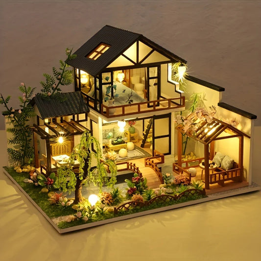 Minvella | DIY Miniatuur Houten Huis | 3D Bouwpakket om Zelf te Maken | Creatieve Knutselset voor Jongeren & Volwassenen | Perfect Cadeau-idee