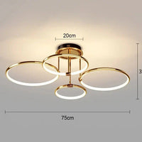 Moderne LED-lamp met ringen – plafondlamp in geometrische vorm