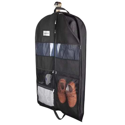 ReiseKleider Sacco voor reisoutfits | Dubbelzijdige rits & XXL zakken | Ademend & Transparant | Hangende kledingorganizer van 43 inch