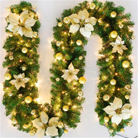 Luminarae | Kerstguirlande 2,7 m | Met LED-verlichting & dennen takken | Voor open haard, trapleuning & deurdecoratie | 5 Kleuren