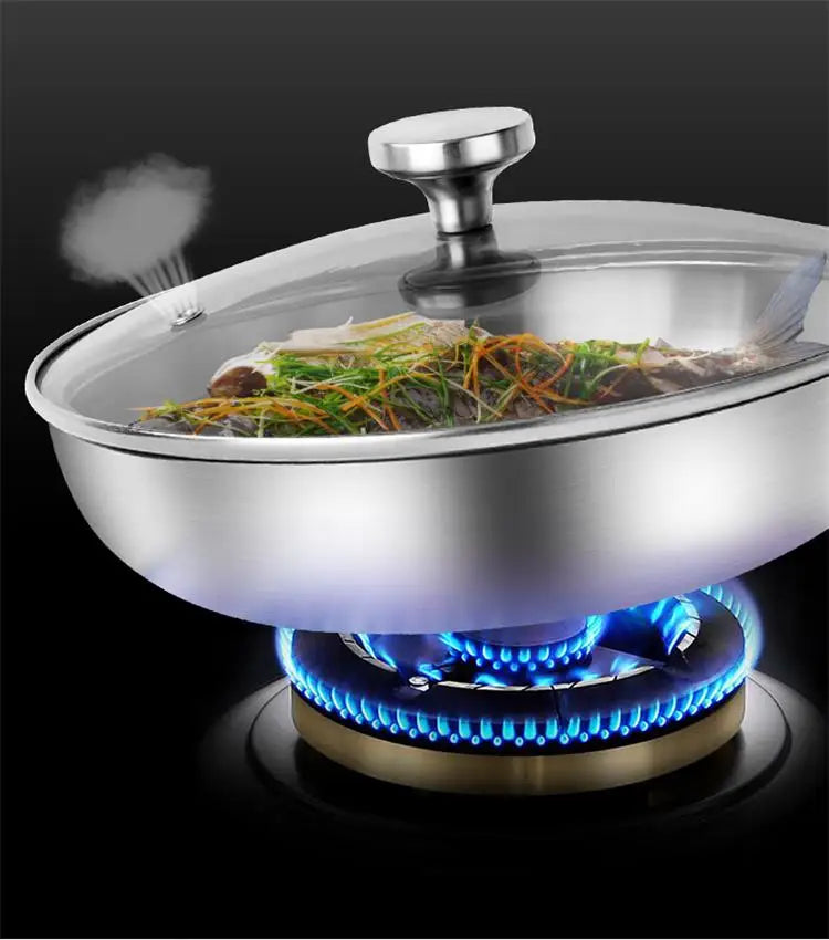 Skanto | Professionele Kookpan - 304 RVS, 2MM dik 5-laags Stalen pan & Kookpan