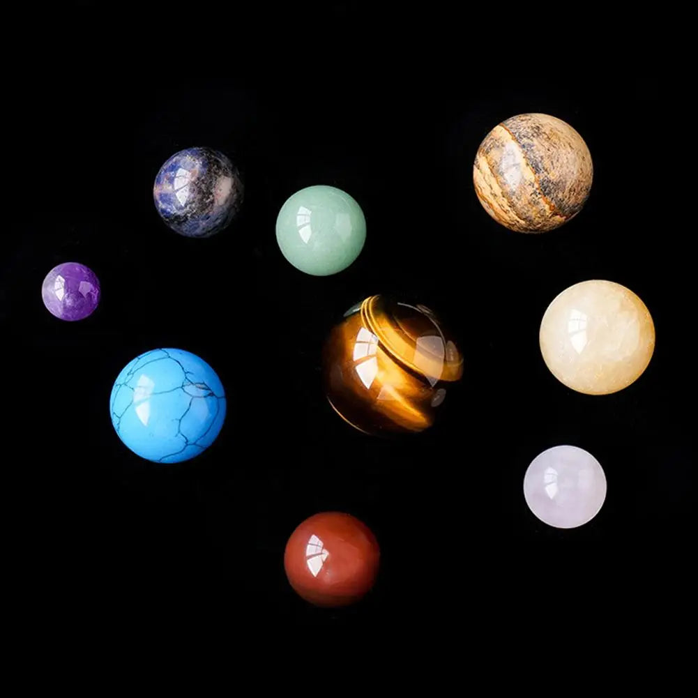 GalaxyGem | Decoratief zonnestelsel met natuurlijke edelsteenbolletjes