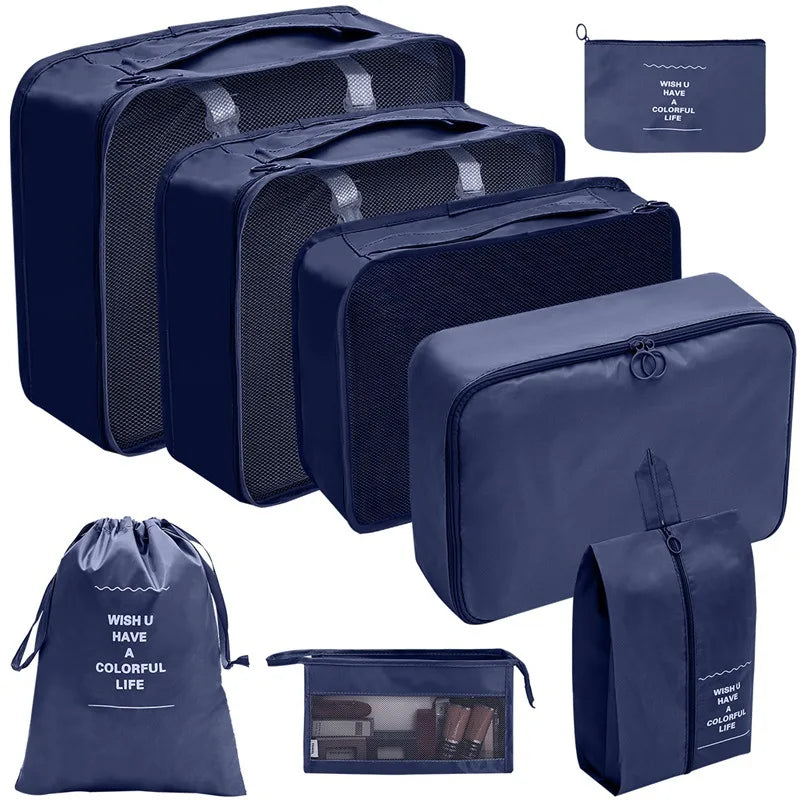 PackWunder Reisorganizer Set 7/8/9/10-delig | Opvouwbare Koffer-organizer | Voor kleding, schoenen & accessoires