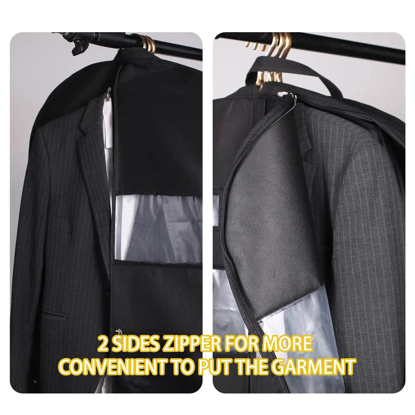 ReisKleding Kleidersack voor Reizen | Dubbelzijdige Rits & XXL-Tassen | Ademend & Transparant | 43 Inch Hangende Pak Organizer