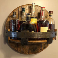 Vinoteca Luxe Houten Wijnfles Houder | Elegante muurdisplay voor het stijlvol presenteren van wijn- en whiskeyflessen met een vintage uitstraling