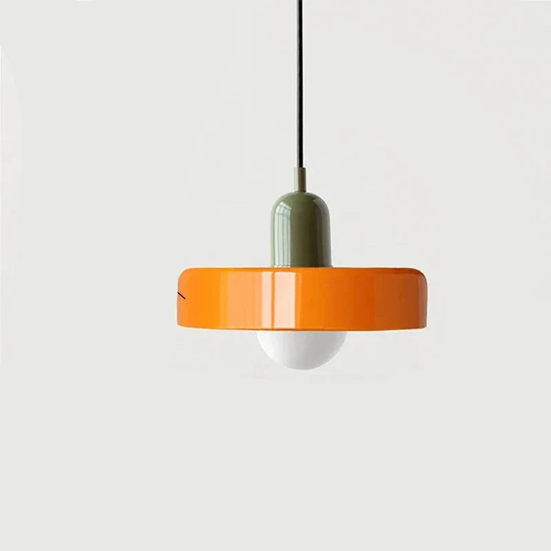 Moderne hanglamp met gekleurd glazen kap Bauhaus