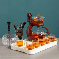 TeaLux Artisan Theepot Set | Elegante automatische theeset met hittebestendig glas en stijlvolle houder voor de perfecte brouwervaring