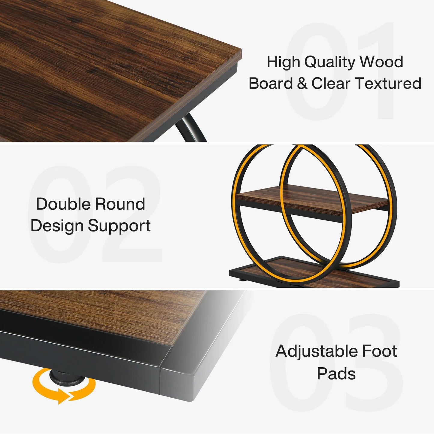 Isyvelra - Industriële Smalle Houten Bijzettafel met 3 Opbergplanken