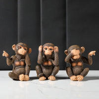 GorillaElegance Nordic Gorilla Beeldenset | Charmante hars sculpturen die je bureau decor verhogen en een speelse touch aan elke kamer toevoegen