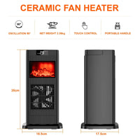Belora - Elektrische Keramische Verwarmingsventilator 1500W met Thermostaat en Afstandsbediening