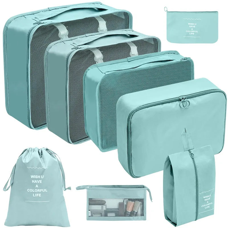 PackWunder Reisorganizer Set 7/8/9/10-delig | Opvouwbare Koffer-organizer | Voor kleding, schoenen & accessoires