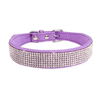 GlamourPaws Luxe Strass Hondenhalsband | Sprankelende met kristallen versierde halsband met een duurzame zinc alloy gesp, perfect voor kleine tot middelgrote honden en katten zoals Chihuahuas en Mopshonden.