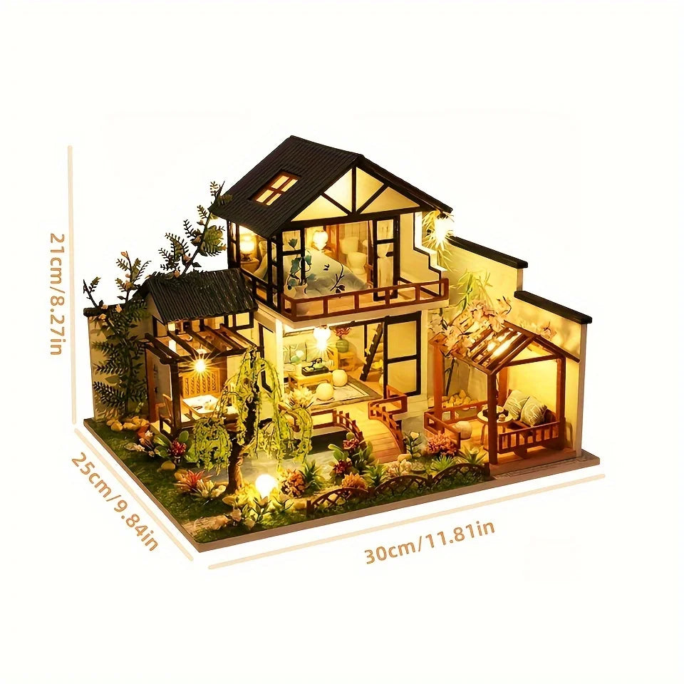 Minvella | DIY Miniatuur Houten Huis | 3D Bouwpakket om Zelf te Maken | Creatieve Knutselset voor Jongeren & Volwassenen | Perfect Cadeau-idee