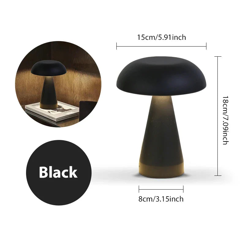 LumoShroom Tafellamp | Retro Paddenstoel-Design | LED & Dimbaar | Oplaadbaar