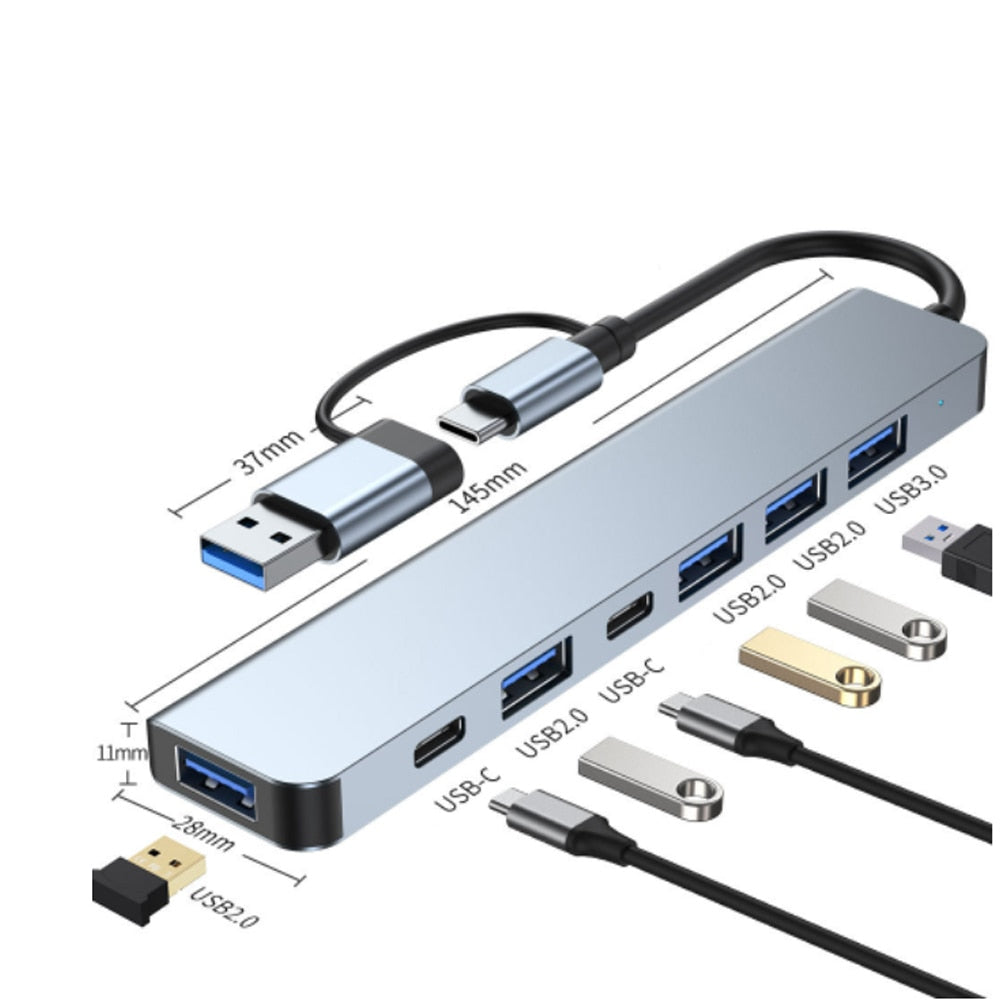 Thunderbolt 3 USB-C Hub met HDMI, PD, SD/TF voor MacBook Air M1 en iPad Pro
