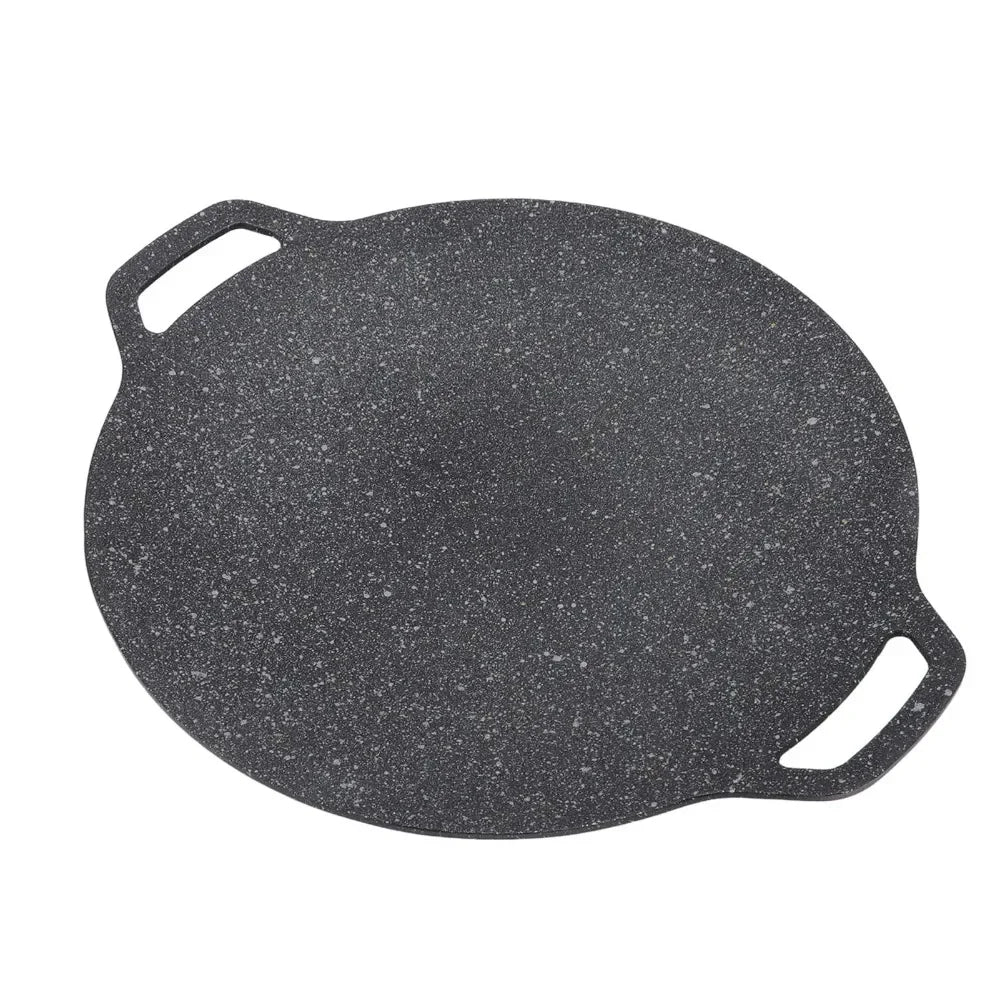 GourmetGrill Luxe Koreaanse BBQ Grillpan | Antiaanbaklaag van medische steen met handvat voor moeiteloos bakken, grillen en BBQ-avonturen
