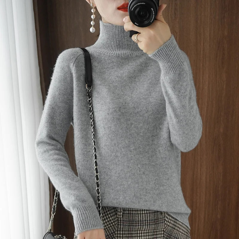 LuxeMerino Classic Mock Neck Sweater | Exquise merinowollen pullover voor ultieme warmte en zachtheid deze herfst en winter