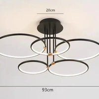 Moderne LED-lamp met ringen – plafondlamp in geometrische vorm