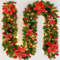 Luminarae | Kerstguirlande 2,7 m | Met LED-verlichting & dennen takken | Voor open haard, trapleuning & deurdecoratie | 5 Kleuren