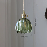 Retro wandlamp in de vorm van een tulp bloem – wandlamp met glazen kap en gouden afwerking