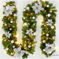 Luminarae | Kerstguirlande 2,7 m | Met LED-verlichting & dennen takken | Voor open haard, trapleuning & deurdecoratie | 5 Kleuren