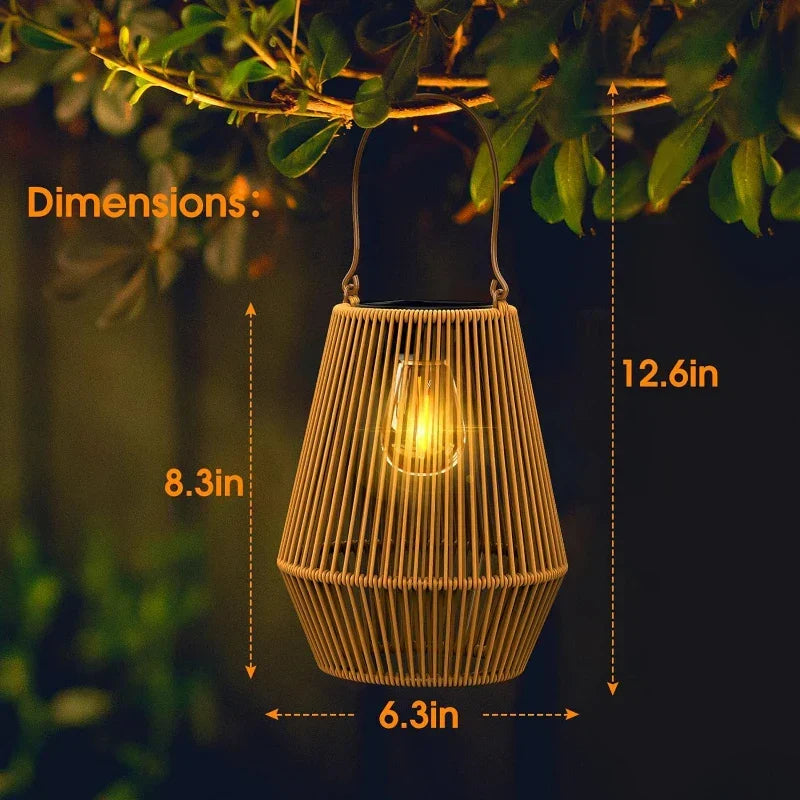 Zonne-energie Rattan Lantaarn
