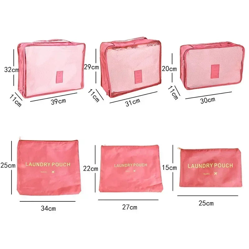 ReiseLina Kofferorganizer Set | 6-delig | Waterdicht & Ruimtebesparend | Van Oxford-Stof