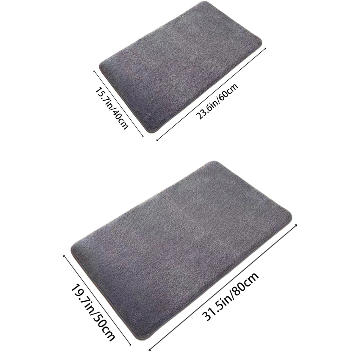 Badmat van Fluweel met Geheugenfoam – antislip & zeer absorberend, 40x60 tot 60x90 cm
