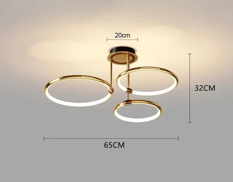 Moderne LED-lamp met ringen – plafondlamp in geometrische vorm