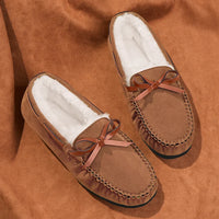 LuxeStep Elegante Moccasin Loafers | Chic strik-slippers met pluizige voering voor moeiteloze herfststijl en comfort