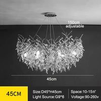 Exclusieve kroonluchter met kristallen bladeren – takken effect, moderne elegantie