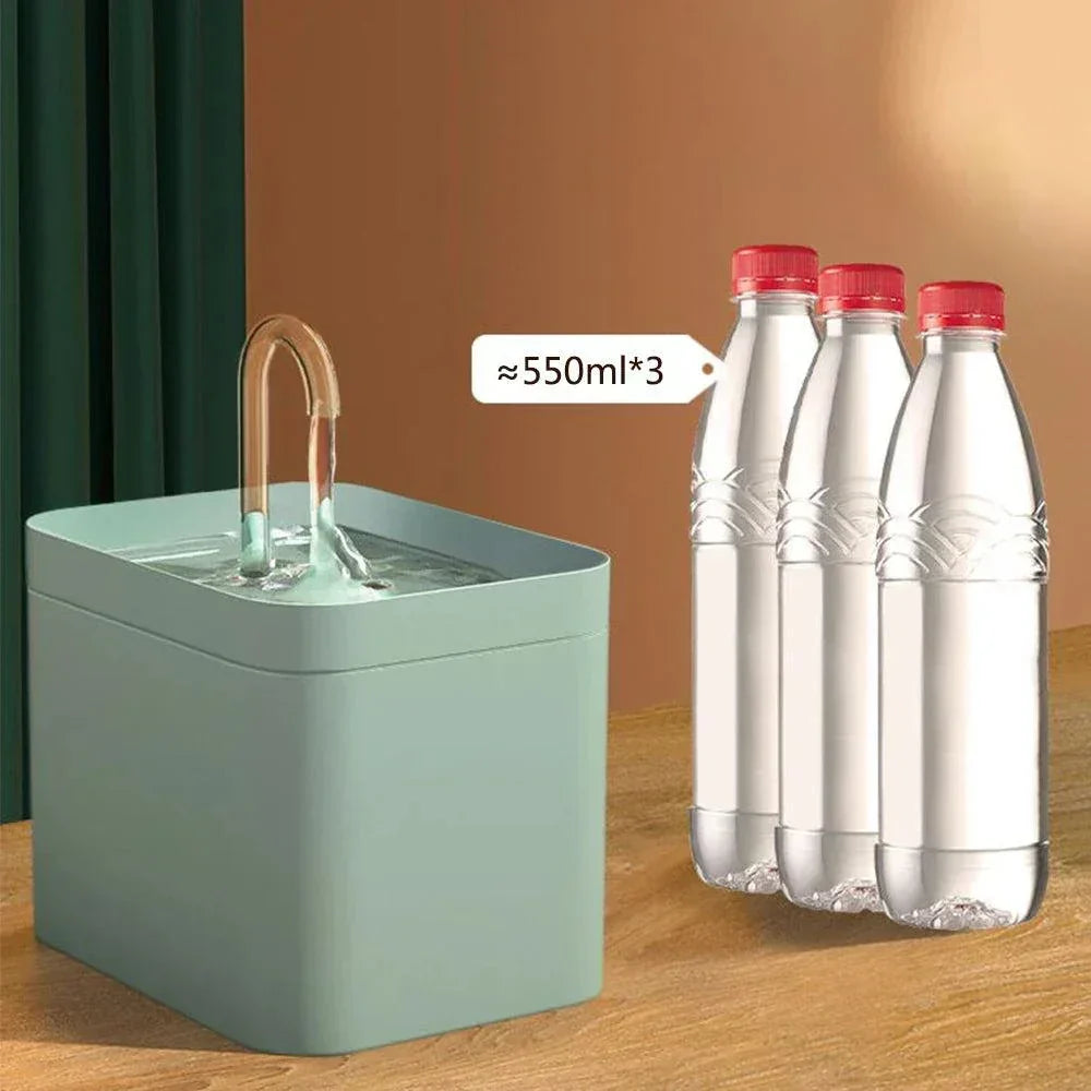 Ultra-stille huisdieren waterfontein met intelligente filtratie - 1,5 l roestvrij staal