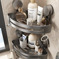 AquaGrip Zuignap-Doucherek zonder boren – Aluminium Badrek, Hoek- of Wandmontage