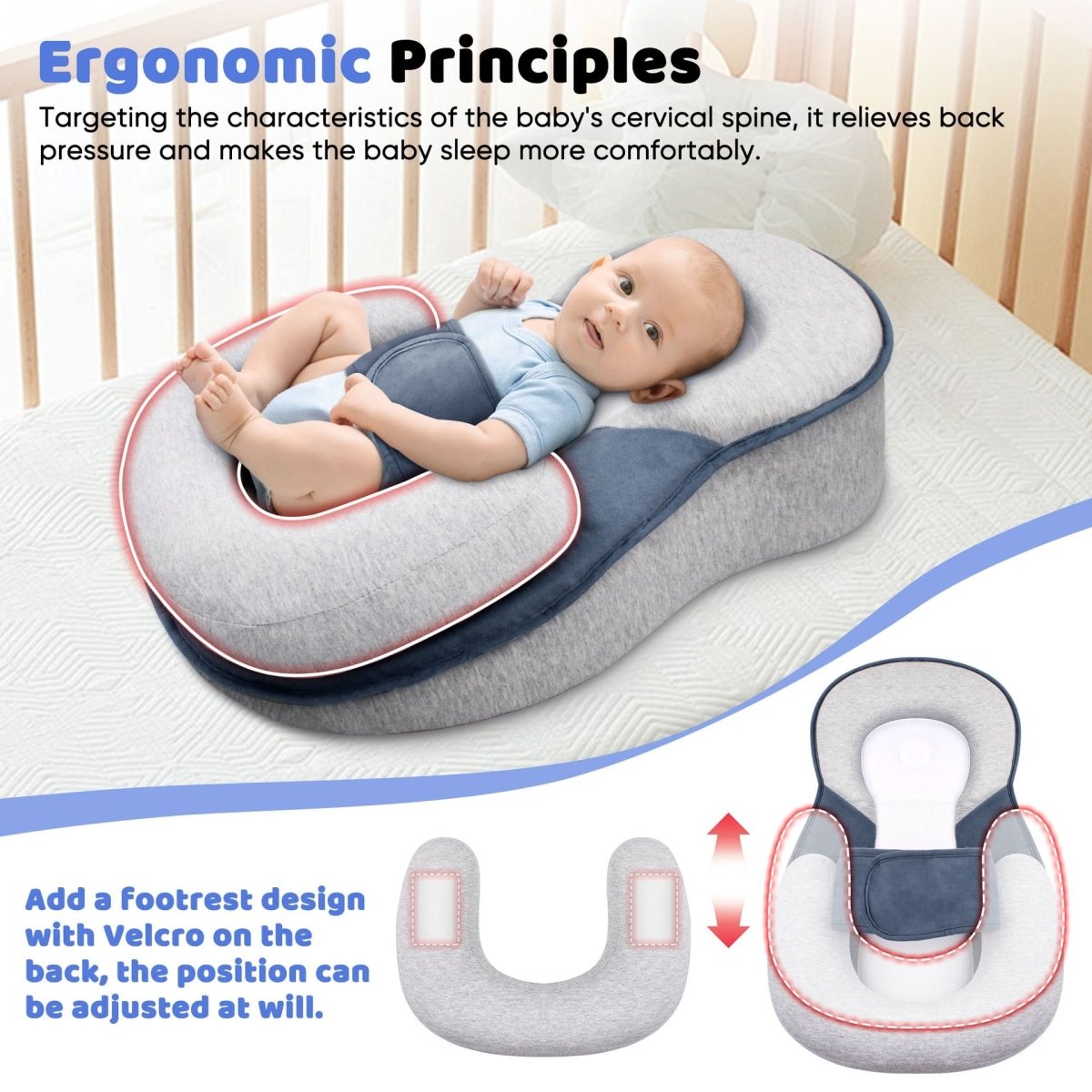 NESTLENAP Baby Kussen – Ergonomisch Kussen voor Veilige Babyslaap