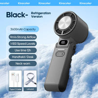 CoolityGo Handventilator met Ice-Cool-technologie | 100 Snelheidsniveaus | 3600mAh Accu | Opvouwbaar & Ultraleicht