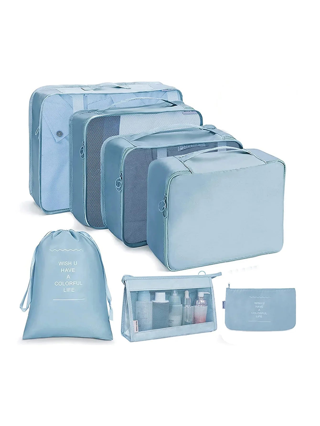 PackWunder Reisorganizer Set 7/8/9/10-delig | Opvouwbare Koffer-organizer | Voor kleding, schoenen & accessoires
