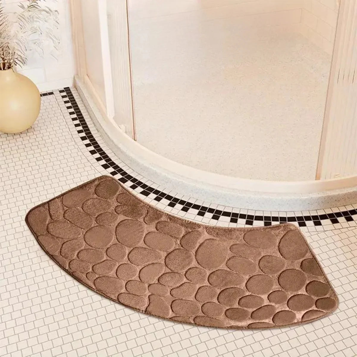 Verina - Gebogen Verdikte Antislip Badmat voor Douche en Toiletvloer