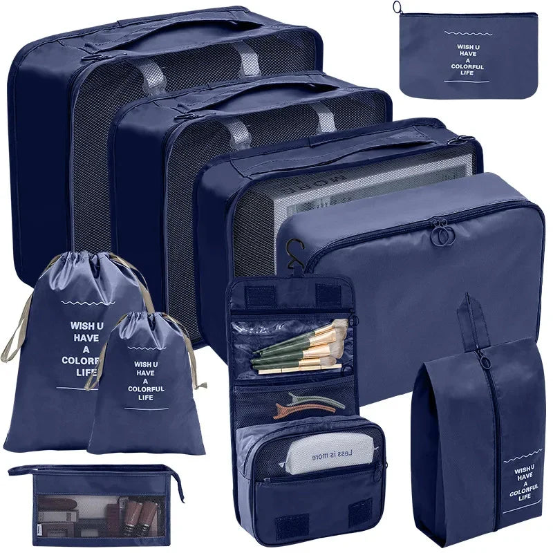 PackWunder Reisorganizer Set 7/8/9/10-delig | Opvouwbare Koffer-organizer | Voor kleding, schoenen & accessoires