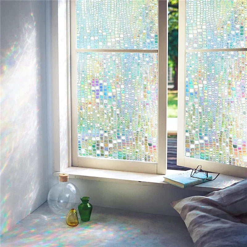 Skanto | 3D Glas-in-loodfolie - Decoratieve vinylstickers voor glazen ramen met statische hechting - Venster Glas-in-lood decor