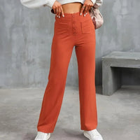 LuxeFit Chic Hoge Taille Casual Broek | Moeiteloos stijlvolle losse broek met elastische tailleband en functionele zakken voor ultiem comfort en veelzijdigheid in streetwear.