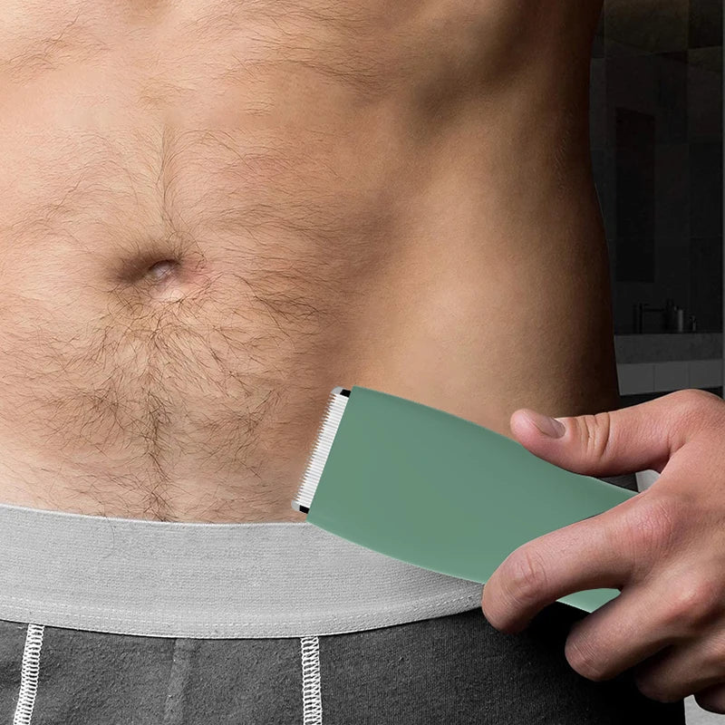 GroomLux Elite Lichaamshaar Trimmer | Precisie elektrische scheermes met vervangbare keramische messen voor een soepele, waterdichte verzorgingservaring.