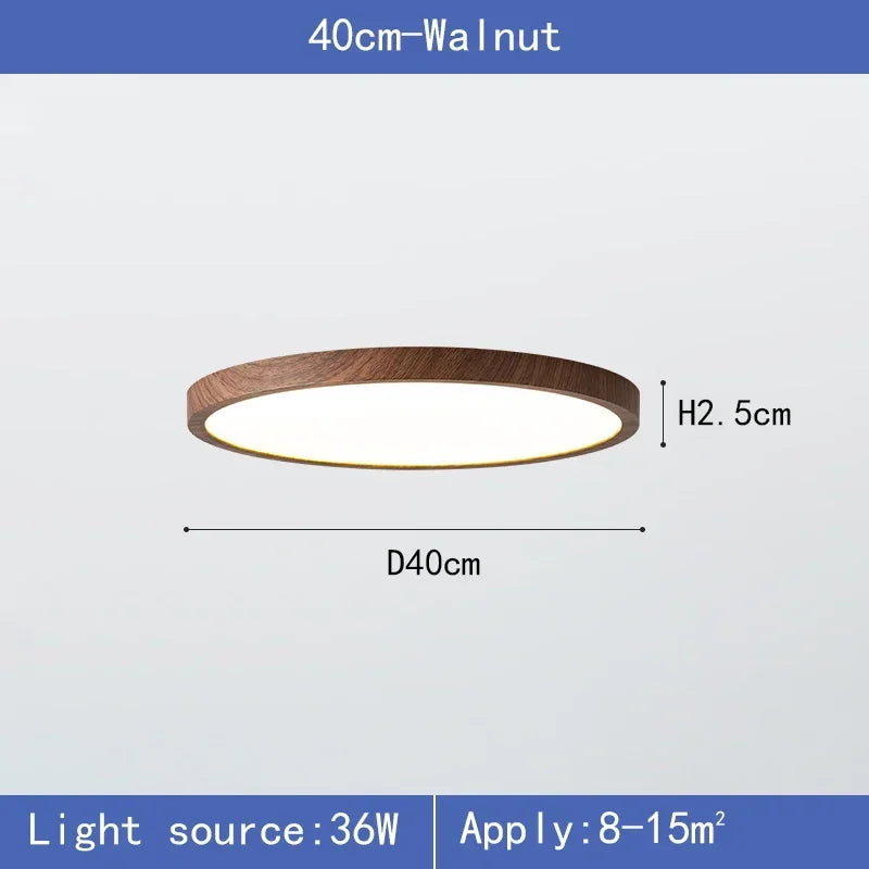 Moderne ronde LED plafondlamp met houten frame