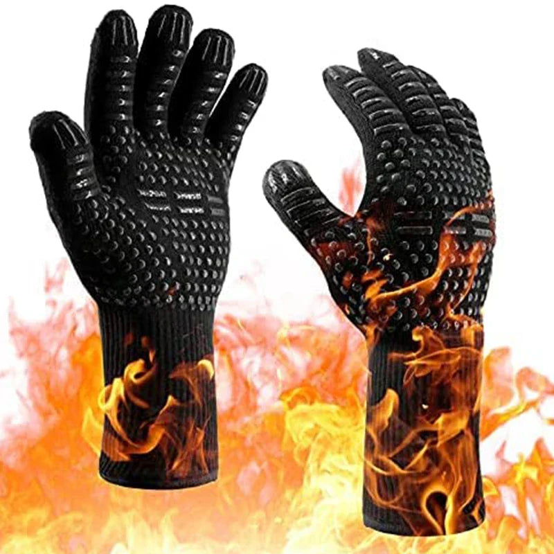 ThermaGrip Hittebestendige Grillhandschoen | Silikon & Katoen | Antislip & vlamvertragend tot 800 °C | Voor Grill, Oven & BBQ | 1 stuk