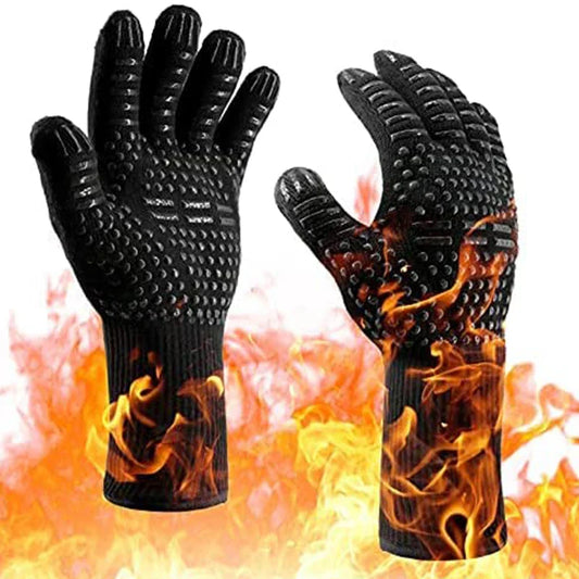 ThermaGrip Hittebestendige Grillhandschoen | Silikon & Katoen | Antislip & vlamvertragend tot 800 °C | Voor Grill, Oven & BBQ | 1 stuk